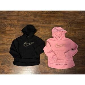 2- Nike kids girls hoodies Pink Black Sz:6
